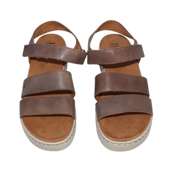 Born Comfort Sandals Brown Leather Platform Ankle Strap Womens 10 M - Picture 1 of 12
